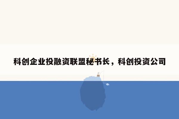 科创企业投融资联盟秘书长，科创投资公司