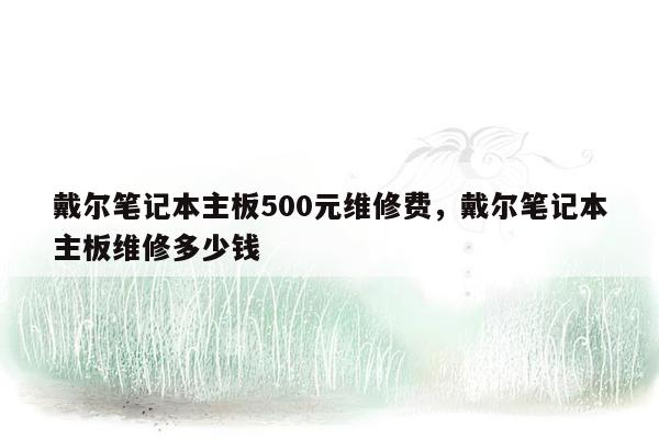 戴尔笔记本主板500元维修费，戴尔笔记本主板维修多少钱