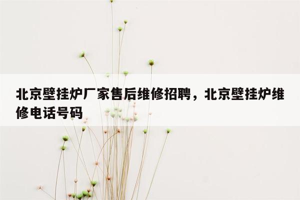 北京壁挂炉厂家售后维修招聘，北京壁挂炉维修电话号码