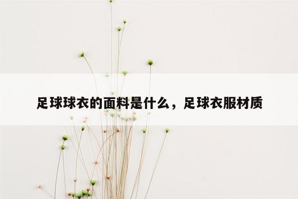 足球球衣的面料是什么，足球衣服材质