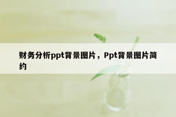 财务分析ppt背景图片，Ppt背景图片简约