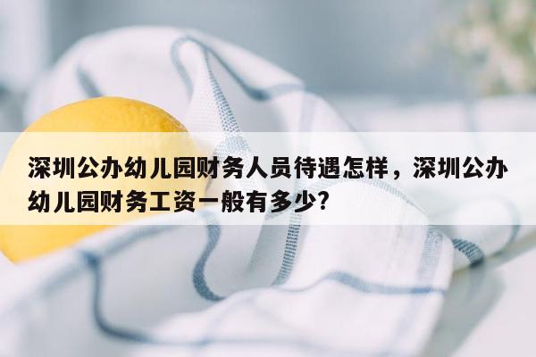 深圳公办幼儿园财务人员待遇怎样，深圳公办幼儿园财务工资一般有多少?