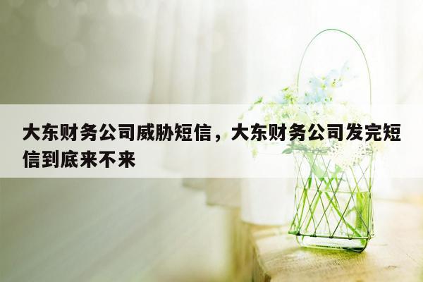 大东财务公司威胁短信，大东财务公司发完短信到底来不来