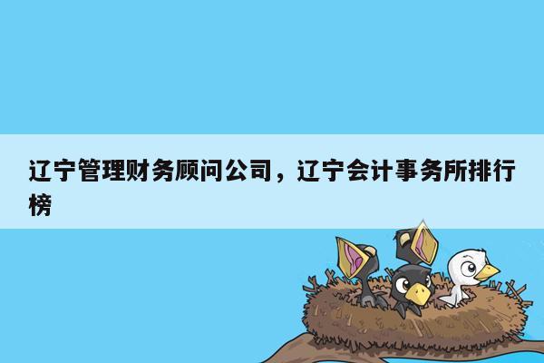 辽宁管理财务顾问公司，辽宁会计事务所排行榜