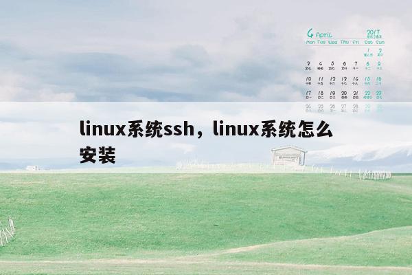 linux系统ssh，linux系统怎么安装