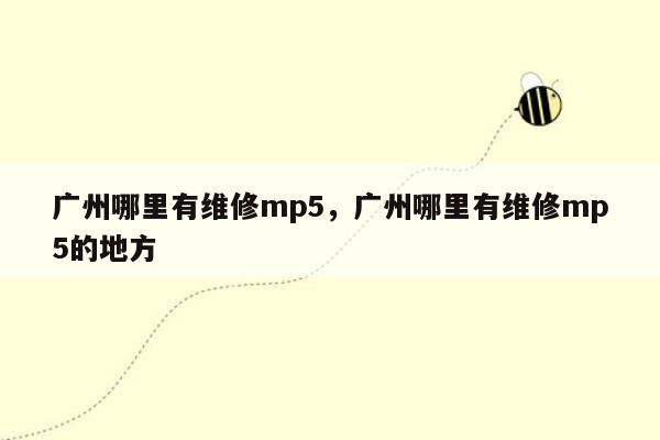 广州哪里有维修mp5，广州哪里有维修mp5的地方