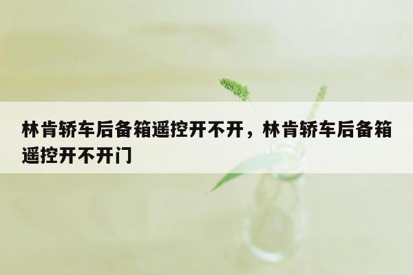 林肯轿车后备箱遥控开不开，林肯轿车后备箱遥控开不开门