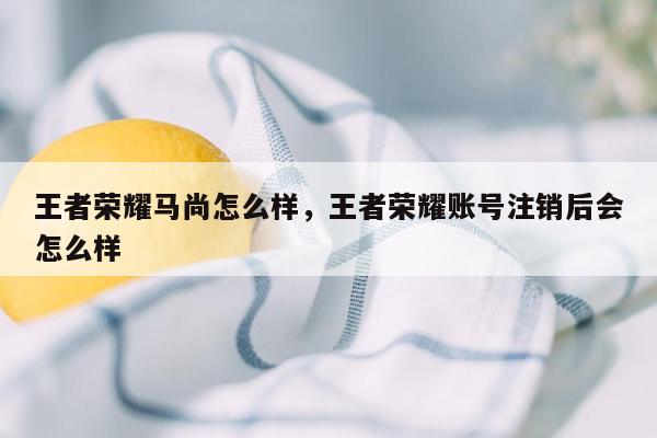 王者荣耀马尚怎么样，王者荣耀账号注销后会怎么样