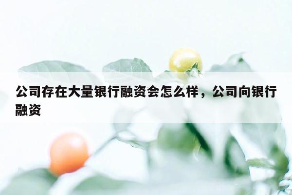 公司存在大量银行融资会怎么样，公司向银行融资