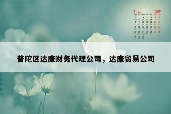 普陀区达康财务代理公司，达康贸易公司