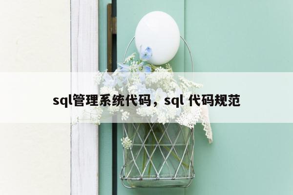 sql管理系统代码，sql 代码规范