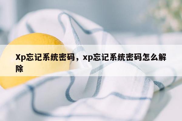 Xp忘记系统密码，xp忘记系统密码怎么解除