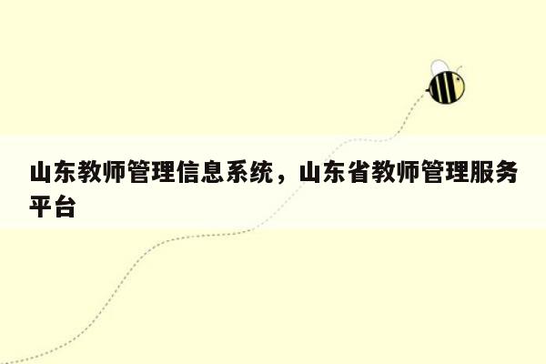 山东教师管理信息系统，山东省教师管理服务平台