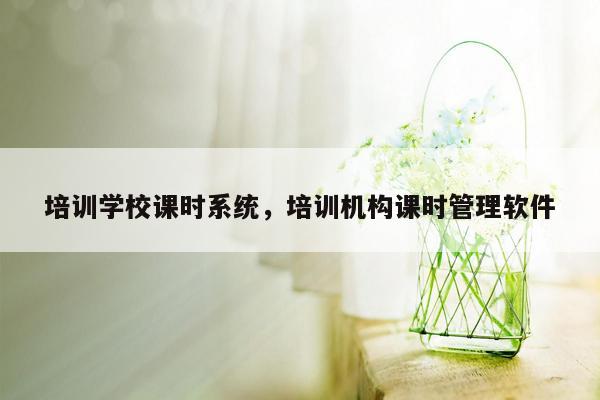 培训学校课时系统，培训机构课时管理软件