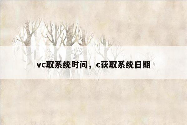 vc取系统时间，c获取系统日期