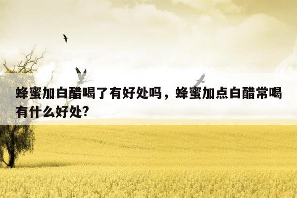 蜂蜜加白醋喝了有好处吗，蜂蜜加点白醋常喝有什么好处?