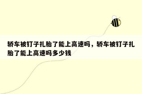 轿车被钉子扎胎了能上高速吗，轿车被钉子扎胎了能上高速吗多少钱