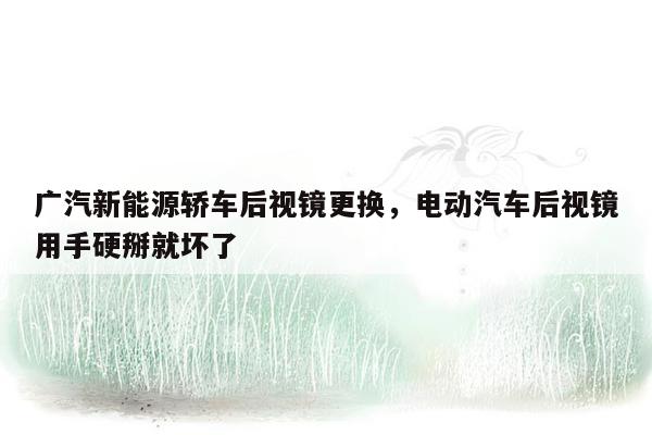 广汽新能源轿车后视镜更换，电动汽车后视镜用手硬掰就坏了