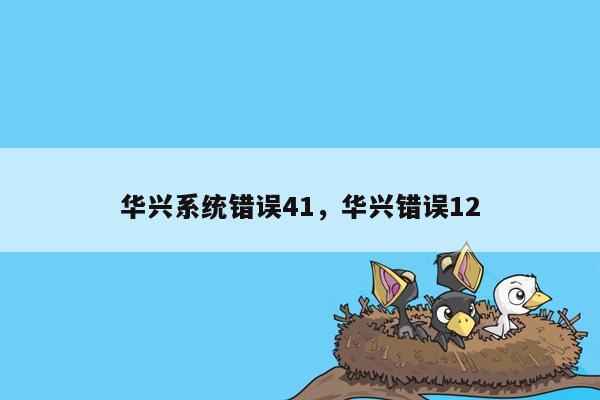 华兴系统错误41，华兴错误12