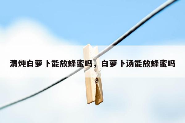 清炖白萝卜能放蜂蜜吗，白萝卜汤能放蜂蜜吗