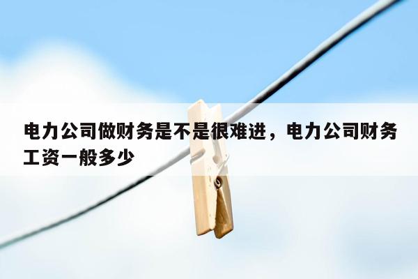 电力公司做财务是不是很难进，电力公司财务工资一般多少