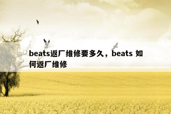 beats返厂维修要多久，beats 如何返厂维修