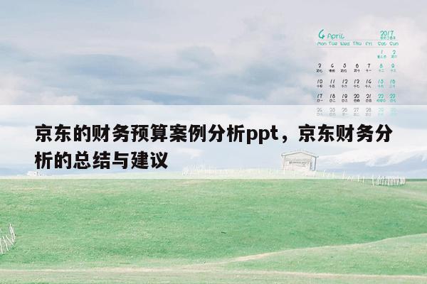 京东的财务预算案例分析ppt，京东财务分析的总结与建议