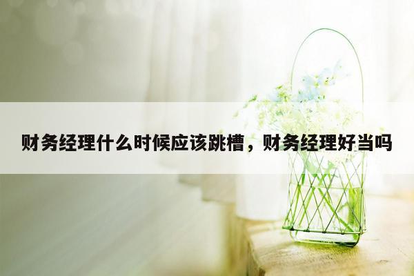 财务经理什么时候应该跳槽，财务经理好当吗