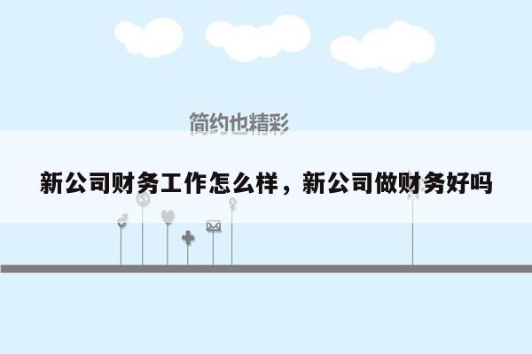 新公司财务工作怎么样，新公司做财务好吗