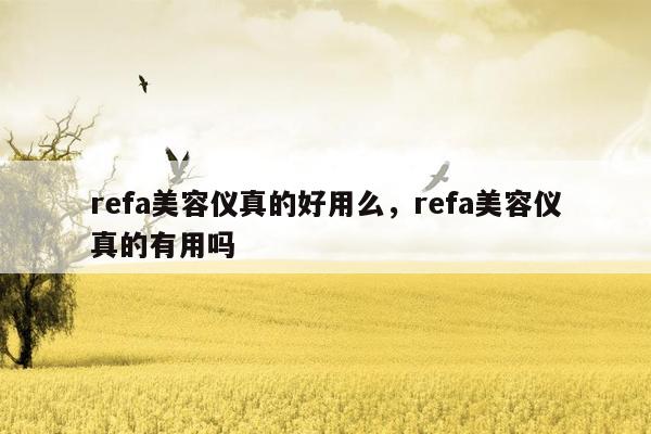 refa美容仪真的好用么，refa美容仪真的有用吗