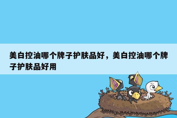 美白控油哪个牌子护肤品好，美白控油哪个牌子护肤品好用