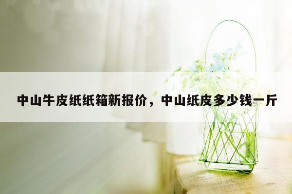 中山牛皮纸纸箱新报价，中山纸皮多少钱一斤