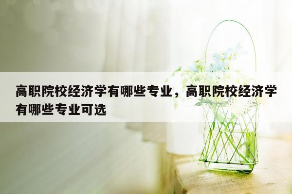 高职院校经济学有哪些专业，高职院校经济学有哪些专业可选