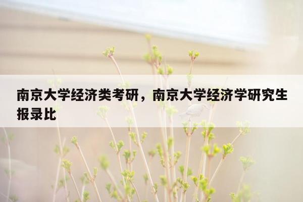 南京大学经济类考研，南京大学经济学研究生报录比