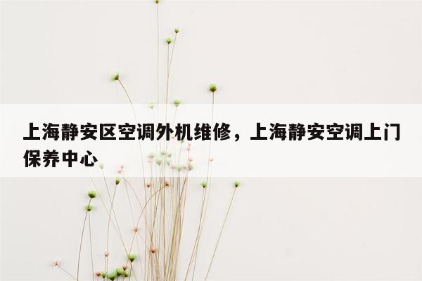 上海静安区空调外机维修，上海静安空调上门保养中心