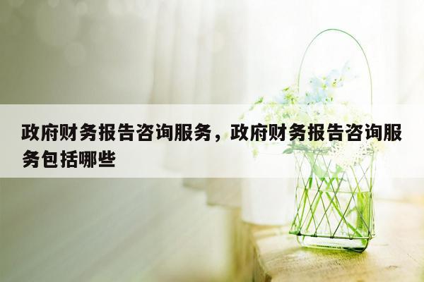 政府财务报告咨询服务，政府财务报告咨询服务包括哪些