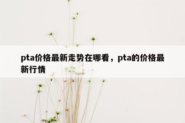 pta价格最新走势在哪看，pta的价格最新行情