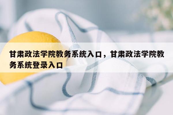 甘肃政法学院教务系统入口，甘肃政法学院教务系统登录入口