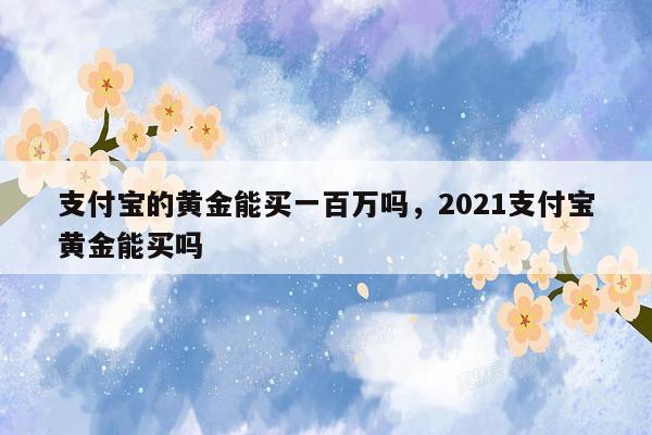 支付宝的黄金能买一百万吗，2021支付宝黄金能买吗