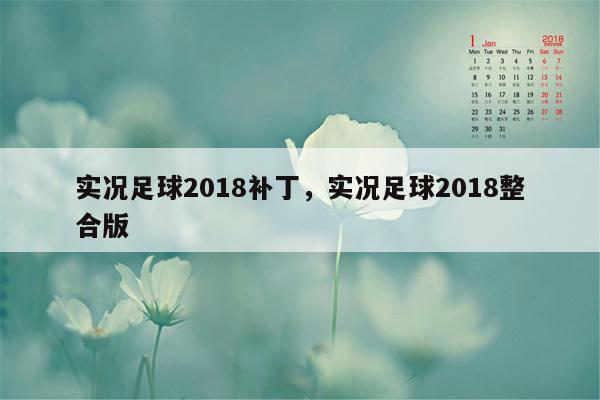 实况足球2018补丁，实况足球2018整合版