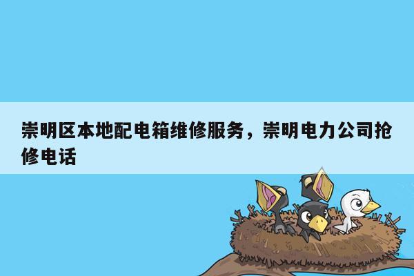 崇明区本地配电箱维修服务，崇明电力公司抢修电话