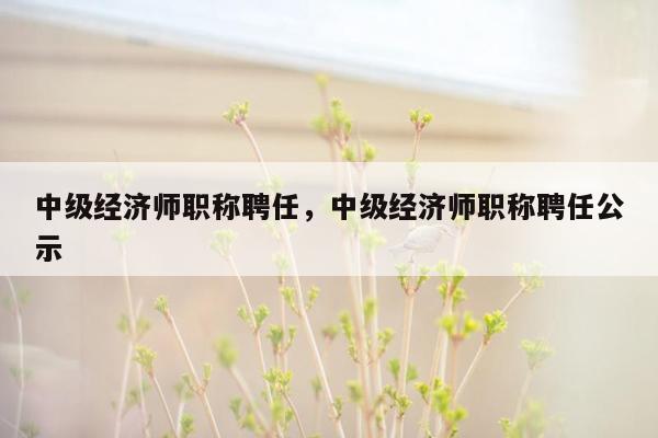 中级经济师职称聘任，中级经济师职称聘任公示