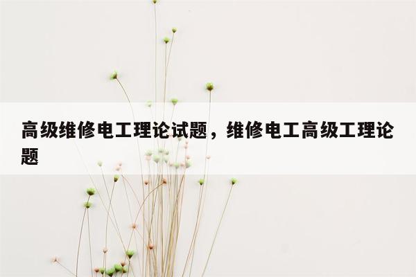 高级维修电工理论试题，维修电工高级工理论题